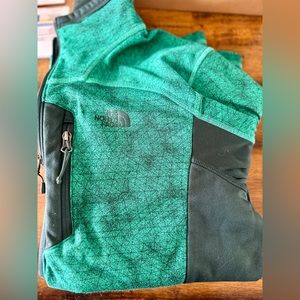 North Face Fleece Shell Jacket - Green Geometric